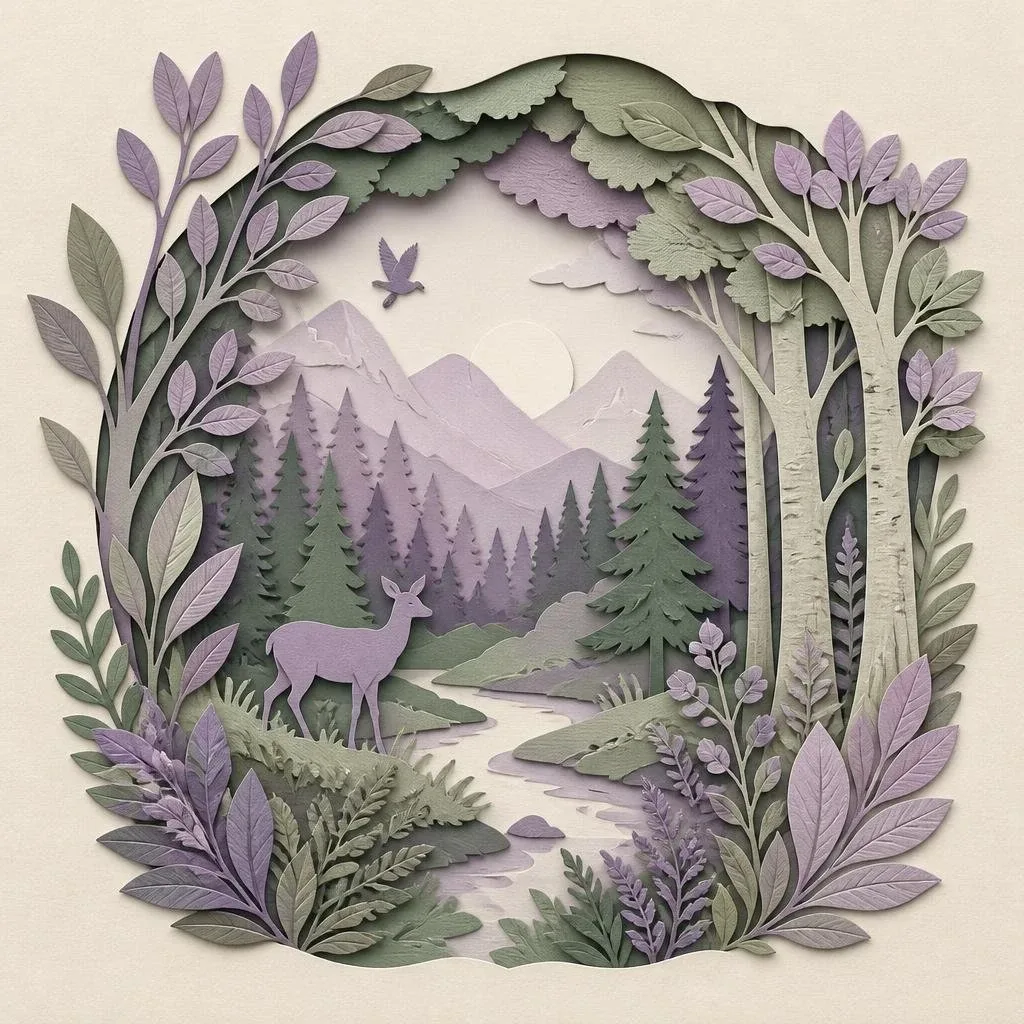 پرامپت ساخت تصویرهای کاغذی لایه‌ای (Paper-Cut)